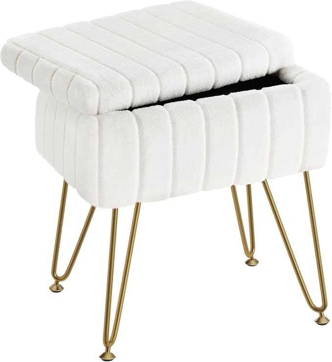 Greenstell Vanity Stool Chair Faux Fur by Greenstell