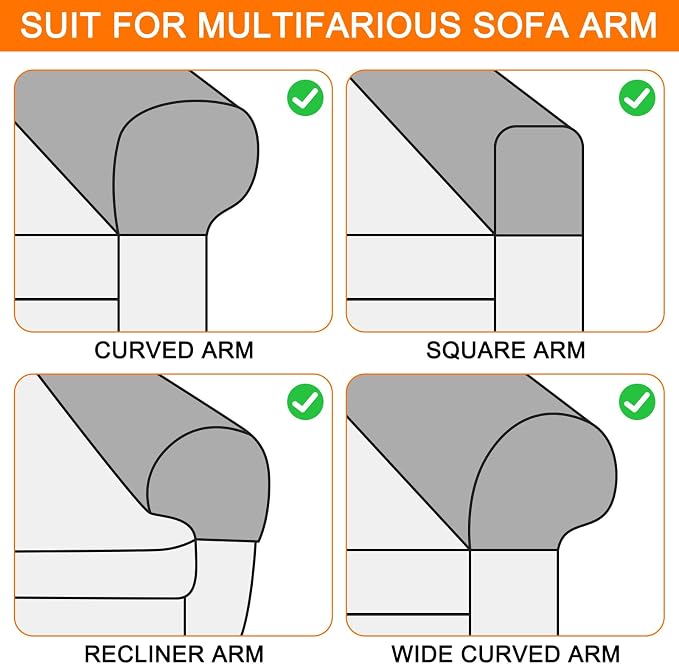 uxcell Stretch Armrest Covers Armchair Anti-Slip - Image 6