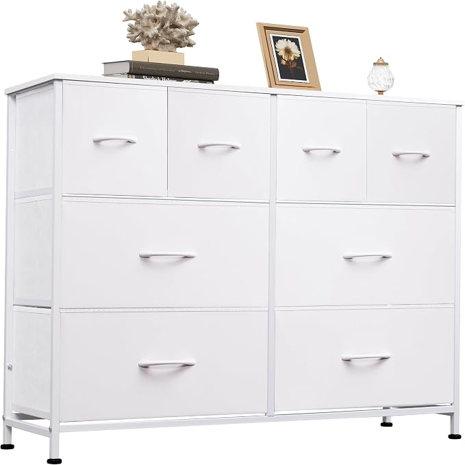 WLIVE Dresser for Bedroom with 8 Drawers, Wide Fabric Dresser for Storage and by WLIVE