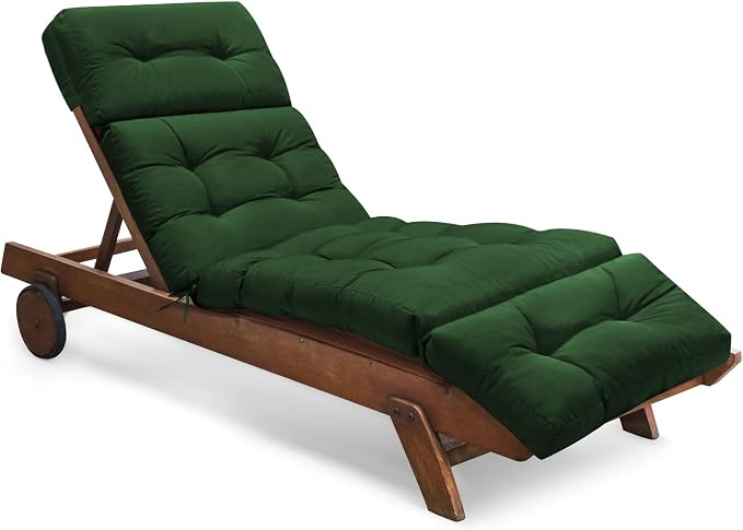Outdoor Chaise Lounge Chair Cushion Waterproof 74.4 x 22 x 4.7 Inches Memory by Tycdiose