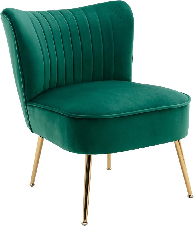 Velvet Accent Chair Set of 2 Comfy Living Room Chairs - Image 9