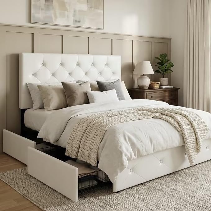 Allewie Upholstered Queen Size Platform Bed Frame by Allewie