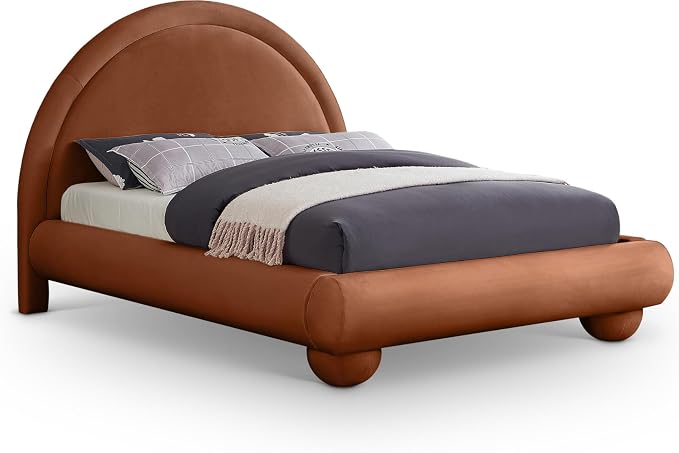 Meridian Furniture MadridCognac-F Madrid Collection Art Deco Full Bed by MeridianFurniture