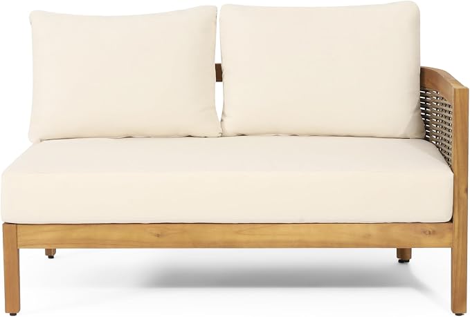 Merax 4 Piece Rattan Sofa Paito Conversation Set, All-Weather Acacia Wood - Image 4