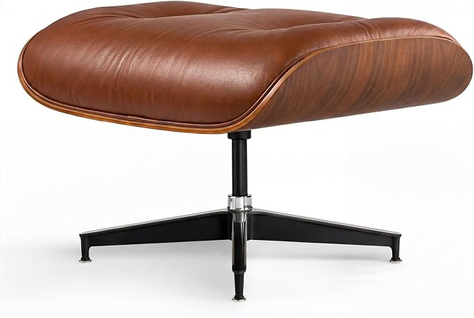 Top Grain Leather, Mid Century Chaise Lounge Chair and Ottoman, Reading Chair - Image 10