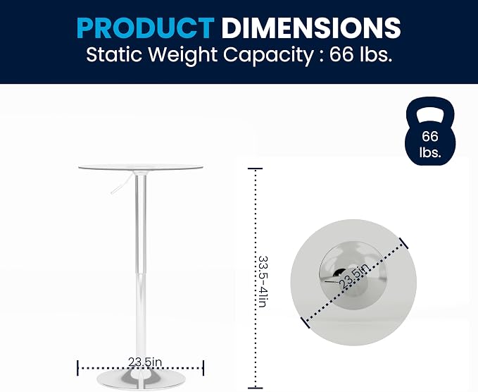 Flash Furniture Chad 23.5'' Round Glass Cocktail Table - Image 2
