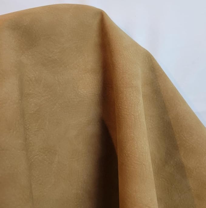 NAT Leathers | Wheat Tumbled Nubuck Calf Soft Faux Vegan Leather PU Peta by NATLeathers
