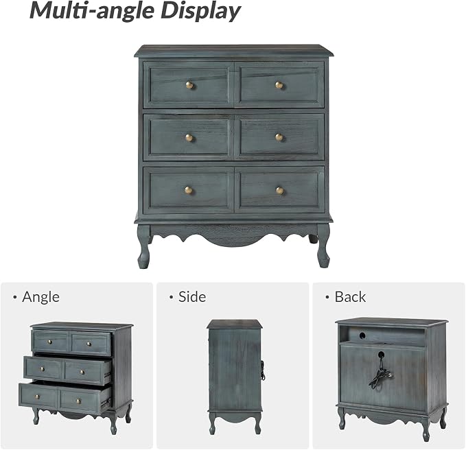 HULALA HOME 3-Drawer Nightstand - Image 6