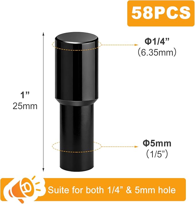 58 Pcs Shelf Pegs Pins, 5mm 1/4 Inch Dual Diameter Metal Shelf Support Pegs - Image 2