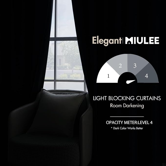 MIULEE Blue Velvet Curtains 90 inches 2 Panels - Image 5
