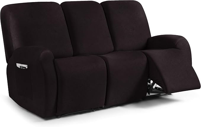 ANARACHON Leather Look Recliner Couch Cover, 8-Pieces Stretch Recliner Sofa by ANARACHON