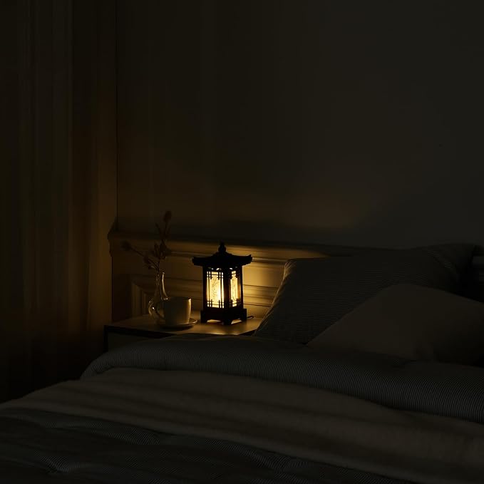 Traditional Korean Wood Lamp | Handmade Asian Oriental Table Lantern | Bedside - Image 9