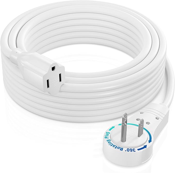 Maximm Extension Cord 30 Ft – 360° Rotating Flat Plug, 3-Prong Grounded by MaximmCable
