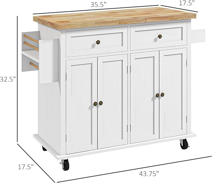 HOMCOM Kitchen Island Cart - Image 7
