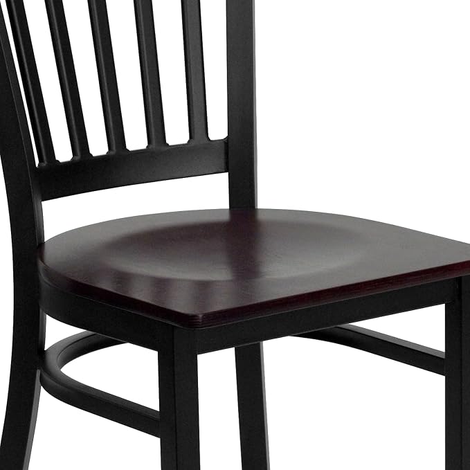Flash Furniture 2 Pk. HERCULES Series Black Vertical Back Metal Restaurant Chair - Image 8