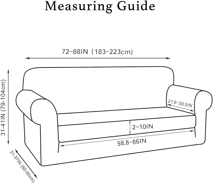 Turquoize Stretch Sofa Slipcover 2 Pieces Sofa Cover Couch Cover - Image 2