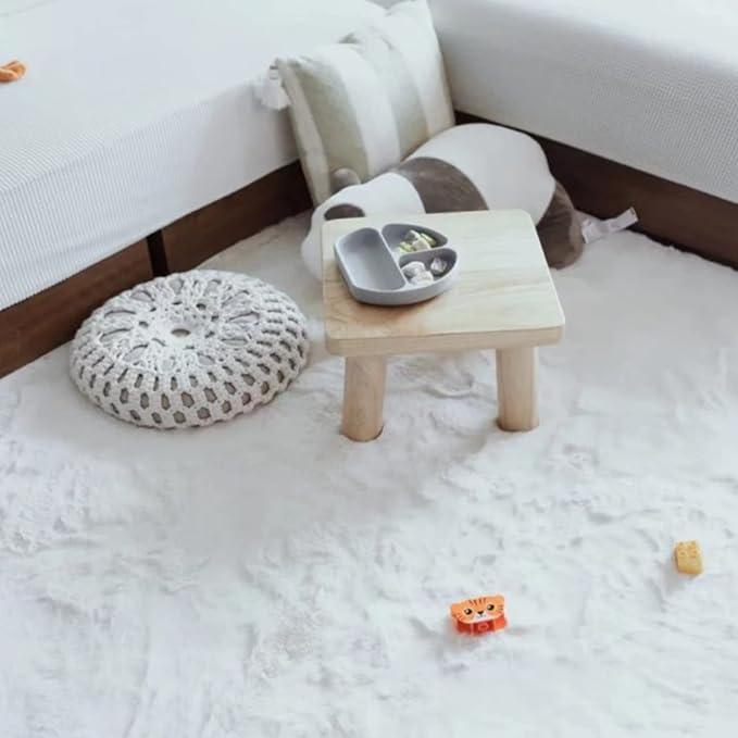 Ghouse White Faux Rabbit Fur Rug 6x9 Machine Washable Area Rugs - Image 5