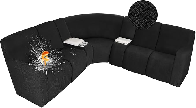 ALIECOM 100% Waterproof Recliner Sectional Couch Covers L Shape Stretch Corner by ALIECOM