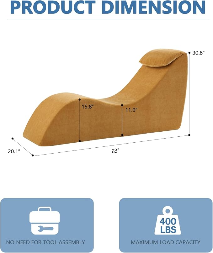 Yoga Chair Lounge for Adult, Yoga Lounge Chair，Ergonomic Chaise Lounge Chair - Image 2
