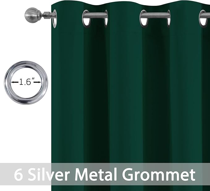 Yakamok Light Blocking Room Darkening Thermal Insulated Blackout Curtains Solid - Image 2