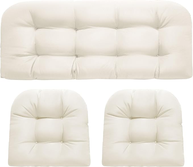 DANGHOOGY Wicker Chair Cushions, Waterproof Outdoor Loveseat Cushions by DANGHOOGYFurnitureCushions