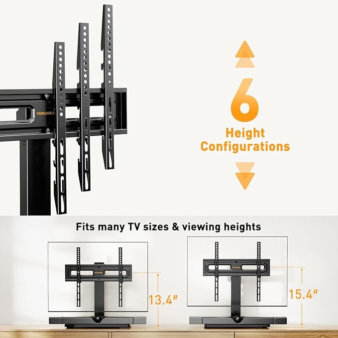 Perlegear Table Top TV Stand Mount, Universal Swivel TV Stand - Image 4