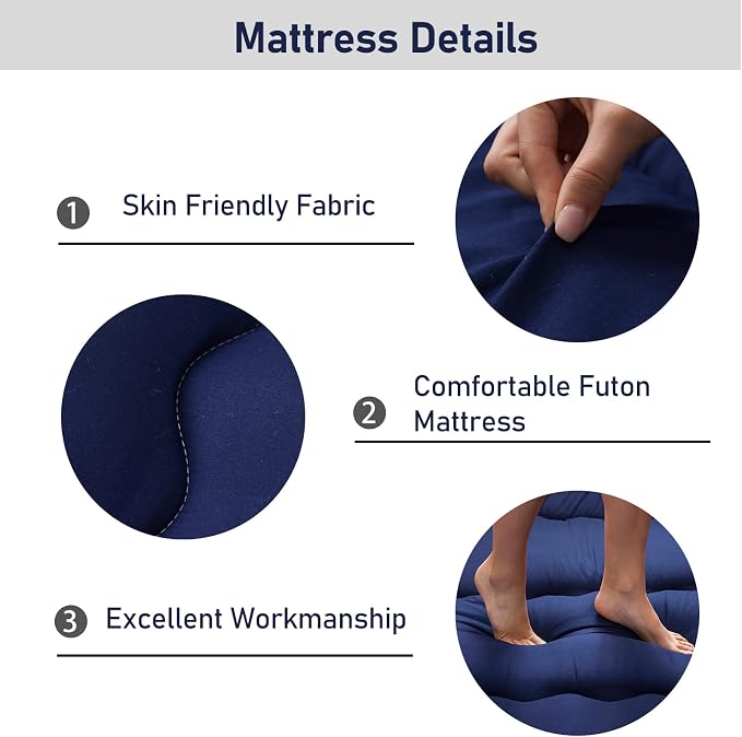 MAXYOYO Cot Japanese Floor Futon Mattress, Single Size Tatami Mat Sleeping Pad - Image 5