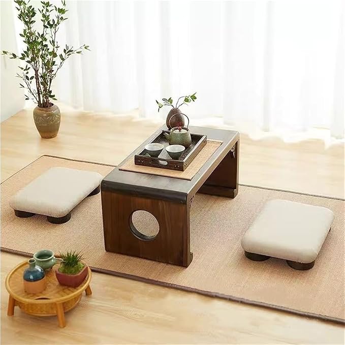 Japanese Tatami Low Stool, Wooden Footstool, Compact Bed Stool, Comfortable - Image 5