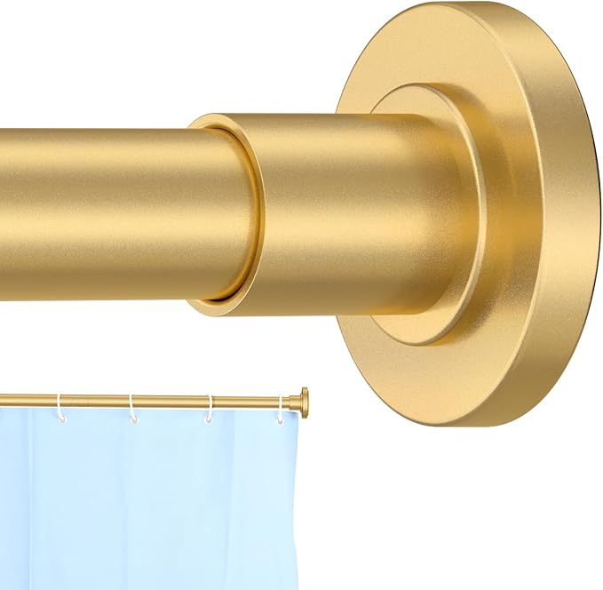 CorkLatta Gold Shower Curtain Rod 31 to 80 Inch, 1 Inch Diameter Adjustable by CorkLatta