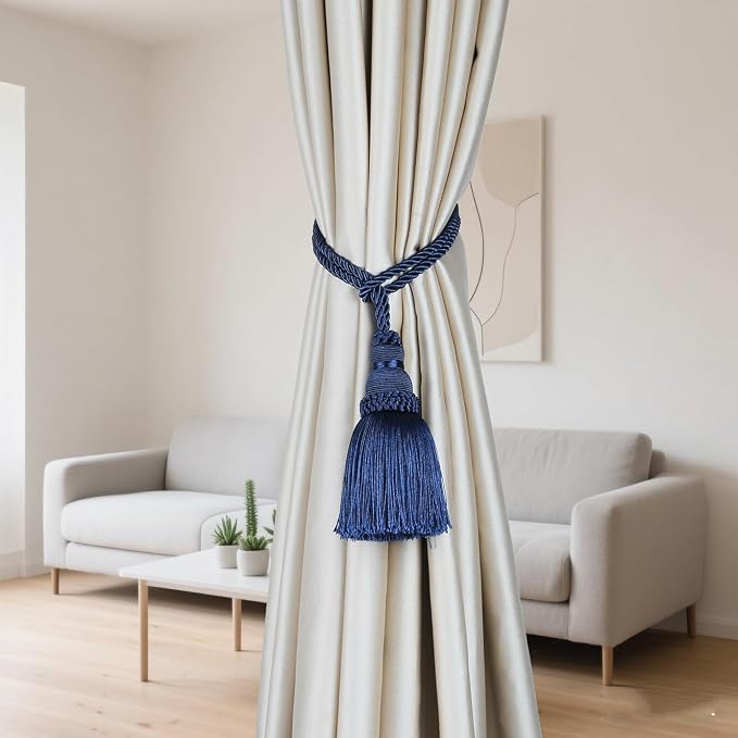 Fenghuangwu 4 Pack Curtain Tie Backs Rope Tassels - Image 4
