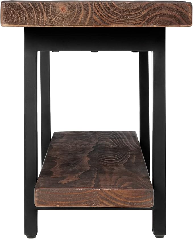 Alaterre Furniture Pomona Entryway Bench and Coat Hook Set – Modern Rustic - Image 8