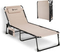 VILLEY Oversized Chaise Lounge Chair, Heavy-Duty Folding Outdoor Lounge Chair by VILLEY