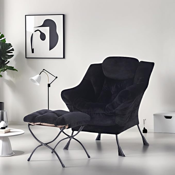 Tiita Lazy Chair with Ottoman, Comfy Leisure Sofa Armchair with Ottoman - Image 8