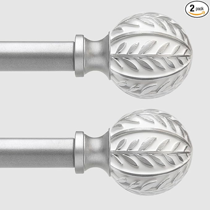 QDWIS 2 Pack Silver Curtain Rods by Unknown