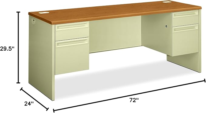 HON Credenza with Kneespace, 72 by 24 by 29-1/2-Inch, Harvest/Putty - Image 3