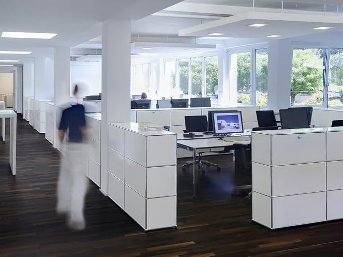 Modern Storage Cabinet White H, Home Office Cabinet, Versatile Free-Standing - Image 6