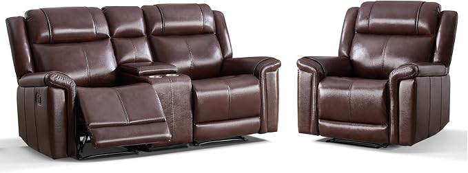 ANJ Premium Genuine Manual Reclining Sofa Set - Image 9