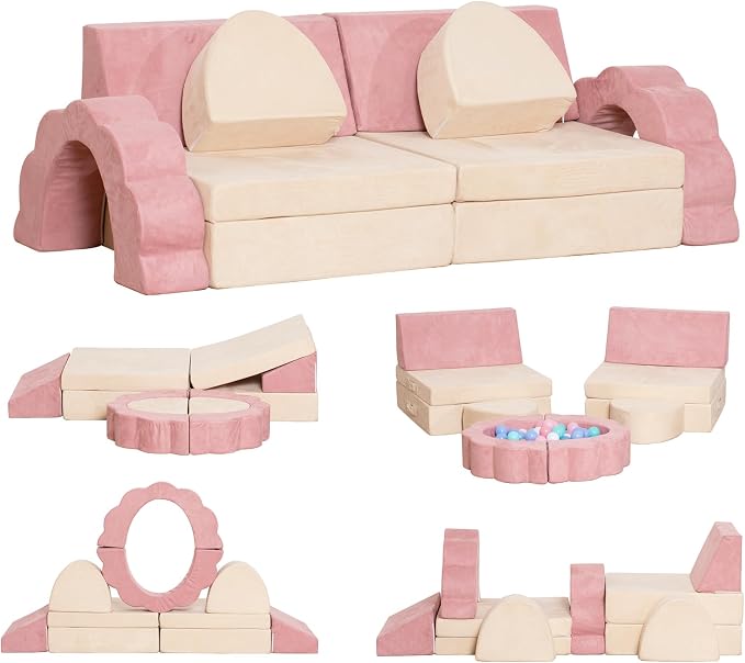 LOAOL Kids Couch 10PCS, Modular Kids Play Couch, Imaginative Convertible Play by LOAOL