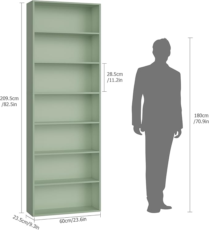 FACBOTALL 82" Tall Bookshelf, 7-Tier Open Shelves Bookcase, Freestanding - Image 3