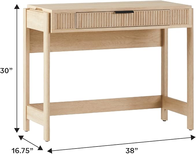 Walker Edison Transitional Style Furniture, Reeded Detail, Lift-Top Desk - Image 3