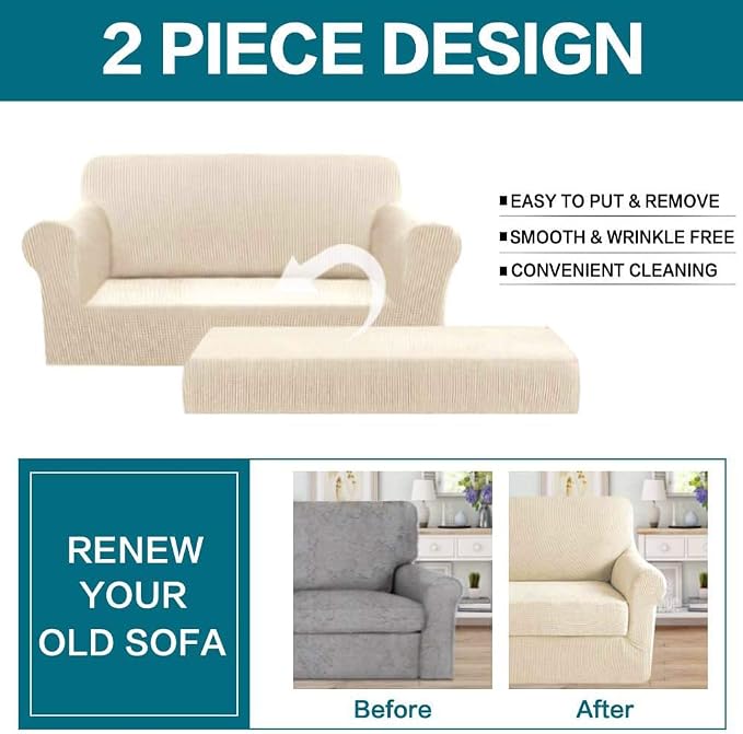 Turquoize Sofa Covers Washable 2 Piece Sofa Covers - Image 3
