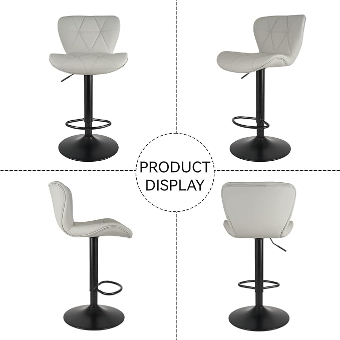 Nalupatio Modern Bar Stools Set of 4, Adjustable Faux Leather Upholstered - Image 5