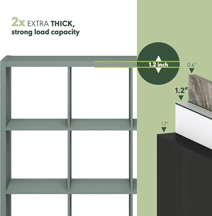 Furinno Cubicle Book Shelf, 9-Cube Bookshelf, Extra Thick Frame Reversible - Image 5