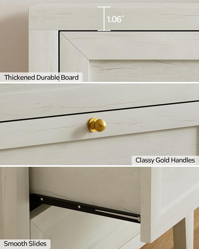 EYYTHUNG 3 Drawer Nightstand - Image 4