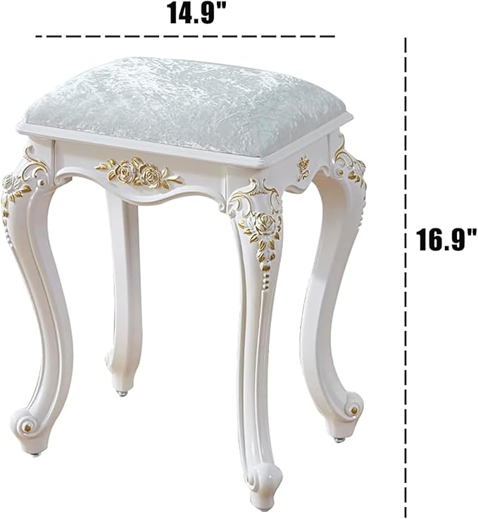 Vintage Vanity Stool Vanity Chair, Round & Rectangular Makeup Stool, Cute - Image 3