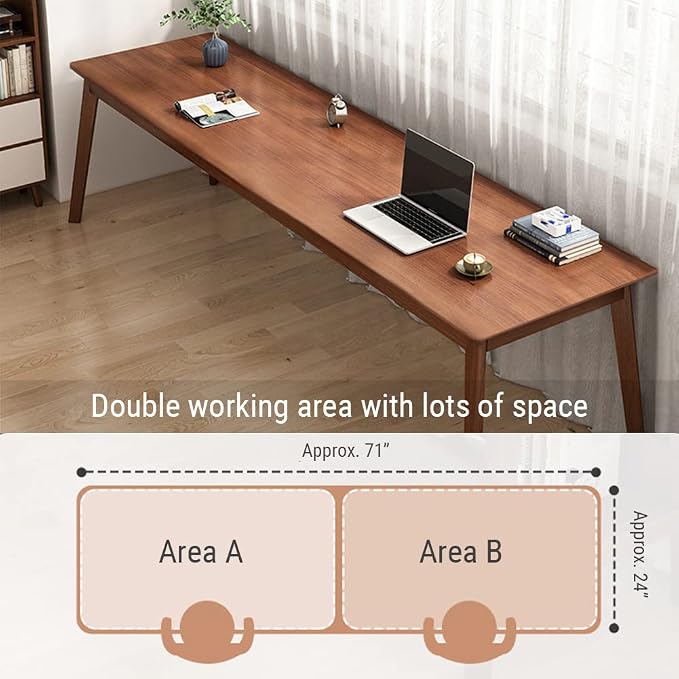 NELYE Mid-Century Long Desk Table - Image 2