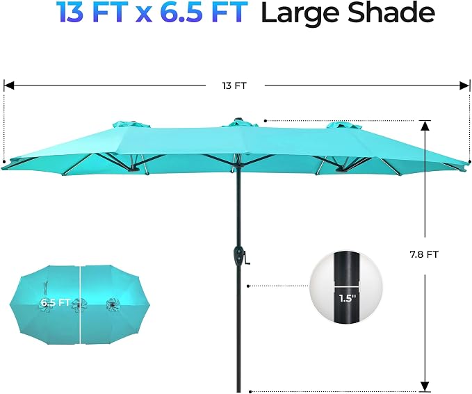 SUPERJARE 13ft Outdoor Patio Umbrella - Image 7
