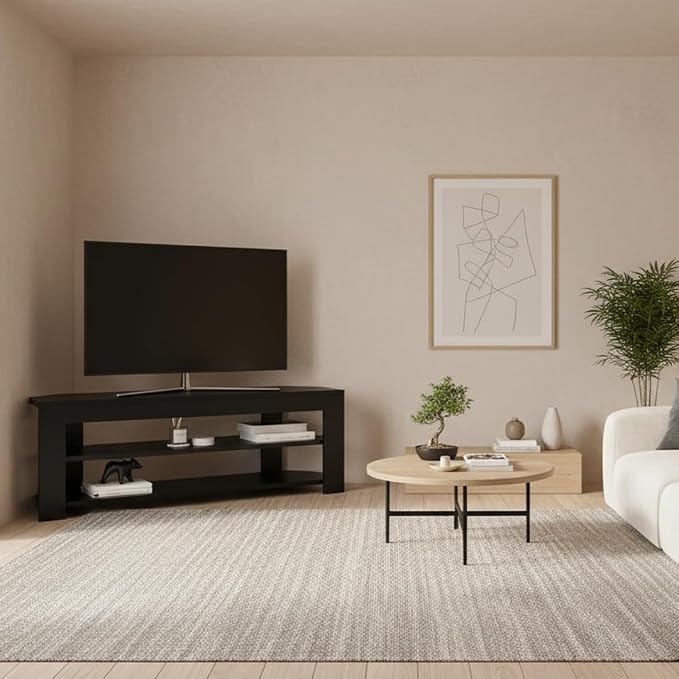 Decorotika Rita Corner TV Stand, Modern Entertainment Center - Image 3