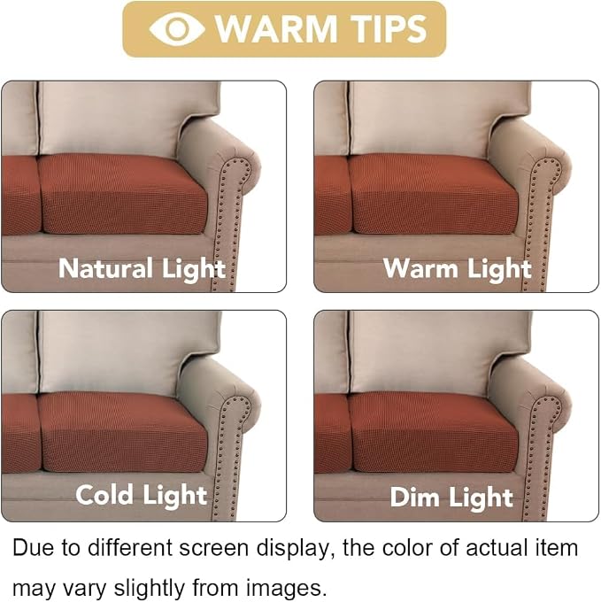 H.VERSAILTEX High Stretch Couch Cushion Covers, Chair Sofa Seat Slipcovers - Image 2