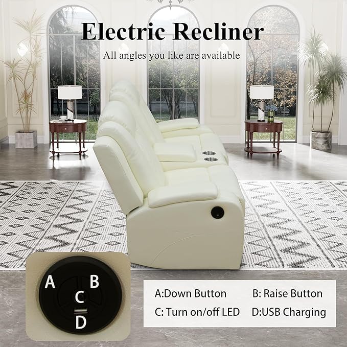 Leather Power Recliner Sofa Set - Image 6